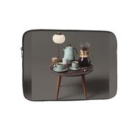 WHJSHOP Housse pour ordinateur portable motif café sur petite table - Housse résistante aux chocs pour ordinateur portable pour homme et femme, voyage d'affaires, école et bureau