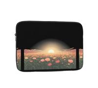 WHJSHOP Housse pour ordinateur portable motif champ de fleurs au coucher du soleil - Sac résistant aux chocs pour ordinateur portable pour homme et femme, voyage d'affaires, école et bureau