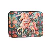 WHJSHOP Housse pour ordinateur portable rose en papier découpé avec image de licorne - Housse résistante aux chocs pour ordinateur portable pour homme et femme pour les voyages d'affaires, l'école et