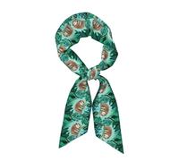 WHJSHOP Hug Tree Écharpe longue en soie imprimée paresseux pour femme, bande douce et lisse, accessoires de sac à main