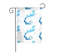 WHJSHOP Image de drapeau de jardin fumée bleue diffuse décoration cour 30,5 x 45,7 cm d'épaisseur durable