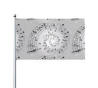 WHJSHOP Impression murale note de musique 0,9 x 1,5 m Drapeau décoratif d'extérieur - Jeté de lit en polyester de haute qualité pour jardin, terrasse et présentations festives