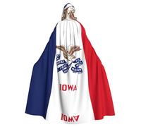 WHJSHOP Iowa State Flag Picture Halloween Cape à capuche pour homme et femme Vêtements Manteau Jeu de rôle