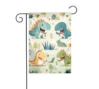 WHJSHOP Joli petit bébé dinosaure imprimé quatre saisons drapeau de jardin décoration cour 30,5 x 45,7 cm