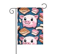 WHJSHOP Joli petit cochon - Drapeau de jardin - Décoration de cour - 30,5 x 45,7 cm - Épais et durable