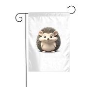 WHJSHOP Joli petit hérisson - Drapeau de jardin - Décoration de cour - 30,5 x 45,7 cm - Épais et durable