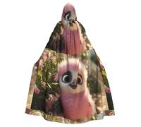WHJSHOP Jolie cape à capuche pour adulte avec image de pingouin rose, sans fermeture éclair, confortable et durable pour les jeux de rôle