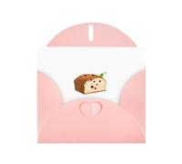 WHJSHOP Jolie carte de vœux imprimée pain aux cerises - Papier nacré de qualité supérieure, effet perlé double face, enveloppe en papier perlé avec boucle d'amour