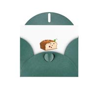 WHJSHOP Jolie carte de vœux imprimée pain aux cerises - Papier nacré de qualité supérieure, effet perlé double face, enveloppe en papier perlé avec boucle d'amour