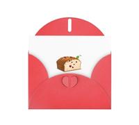 WHJSHOP Jolie carte de vœux imprimée pain aux cerises - Papier nacré de qualité supérieure, effet perlé double face, enveloppe en papier perlé avec boucle d'amour