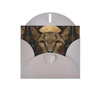 WHJSHOP Jolie carte de vœux imprimée tête de chat - Papier nacré de qualité supérieure, effet perlé double face, enveloppe en papier perlé avec boucle d'amour