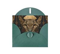 WHJSHOP Jolie carte de vœux imprimée tête de chat - Papier nacré de qualité supérieure, effet perlé double face, enveloppe en papier perlé avec boucle d'amour