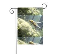 WHJSHOP Jolies abeilles imprimées drapeaux de jardin 30,5 x 45,7 cm pour décoration de cour avec une largeur de poteau de 3 cm (drapeau uniquement, mât non inclus)