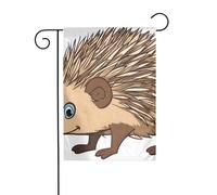 WHJSHOP Jolis drapeaux de jardin en forme de hérisson de dessin animé 30,5 x 45,7 cm pour décoration de cour avec une largeur de poteau de 3 cm (drapeau uniquement, mât non inclus)