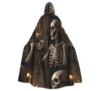 WHJSHOP La cape à capuche Cheers from the Skeleton World pour adulte est une cape super grande, confortable et durable