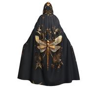 WHJSHOP La cape à capuche dorée exquise motif libellule pour adulte est une cape super grande, confortable et durable