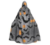 WHJSHOP La cape à capuche Halloween chauve-souris grise pour adulte est une cape super grande, confortable et durable
