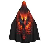 WHJSHOP La cape à capuche orange et rouge pour adulte est une cape super grande, confortable et durable