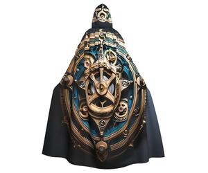 WHJSHOP La cape à capuche pour adulte avec motif engrenages steampunk cool est une cape super grande, confortable et durable
