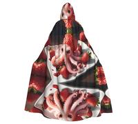 WHJSHOP La cape à capuche pour adulte motif calamar fraise est une cape super grande, confortable et durable