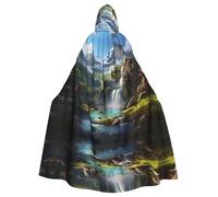 WHJSHOP La cape à capuche pour adulte motif cascade de montagne est une cape super grande, confortable et durable
