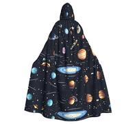 WHJSHOP La cape à capuche pour adulte motif famille solaire d'Halloween est une cape super grande, confortable et durable