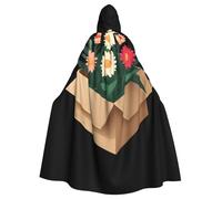 WHJSHOP La cape à capuche pour adulte motif fleurs dans une boîte en carton est une cape super grande, confortable et durable