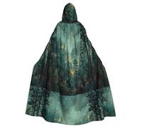 WHJSHOP La cape à capuche pour adulte motif forêt parsemée d'étoiles est une cape super grande, confortable et durable