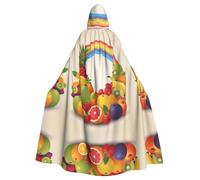 WHJSHOP La cape à capuche pour adulte motif fruits arc-en-ciel est une cape super grande, confortable et durable
