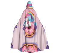 WHJSHOP La cape à capuche pour adulte motif licorne donut arc-en-ciel est une cape super grande, confortable et durable