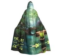 WHJSHOP La cape à capuche pour adulte motif Little Bridge in the East est une cape super grande, confortable et durable