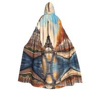 WHJSHOP La cape à capuche pour adulte Motif Tour Eiffel Paris est une cape super grande, confortable et durable