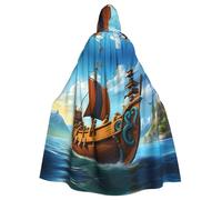 WHJSHOP La cape à capuche Vikings pour adulte est une cape super grande, confortable et durable