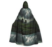 WHJSHOP La première touche de la cape à capuche pour adulte à motif vert d'Halloween est une cape super grande, confortable et durable