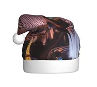WHJSHOP Las Vegas Night City Pattern Hommes et Femmes Bonnet de Noël en peluche Adulte Nouvel An Vacances Fête Cap