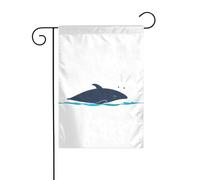 WHJSHOP Le petit lapin blanc qui a sauvé la baleine imprime des drapeaux de jardin 30,5 x 45,7 cm pour décoration de cour avec une largeur de poteau de 3 cm (drapeau uniquement, mât non inclus)