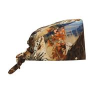 WHJSHOP Leopard in Search of Prey Bonnet de travail pour homme et femme Pour chirurgie, allaitement Noir