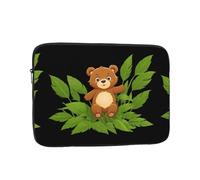 WHJSHOP Little Bear in the Bamboo Leaf Étui pour ordinateur portable - Housse antichoc pour ordinateur portable - Pour homme et femme, voyage d'affaires, école et bureau
