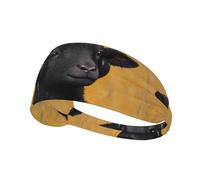 WHJSHOP Little Black Sheep Listening to Music Prints Bandeau de sport pour femme résistant à la transpiration Bandeau élastique