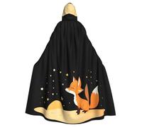 WHJSHOP Little Fox in the Starry Sky Prints Cape à capuche pour adulte sans fermeture éclair, confortable et durable pour les jeux de rôle