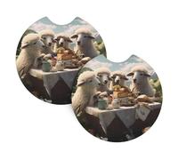 Whjshop Little Sheep On A Picnic Pattern Lot de 2 porte-gobelets imperméables et rapides pour voitures, camions, SUV et navires