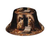 WHJSHOP Little Squirrel - Chapeau cloche réfléchissant respirant pour homme et femme - Pour voyage, camping - Noir