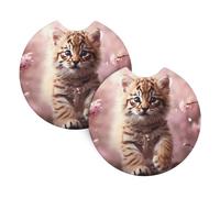 Whjshop Little Tiger Under The Cherry Blossom Lot de 2 porte-gobelets imperméables et rapides pour voitures, camions, SUV et navires
