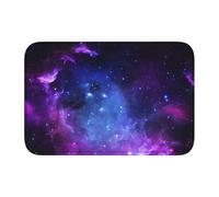 WHJSHOP Lock Edge Tapis de sol 101,6 x 152,4 cm Motif galaxie bleue absorbant l'eau et antidérapant, doux et confortable pour salle de bain et cuisine
