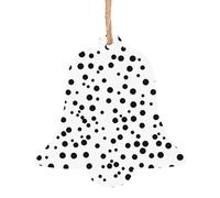 WHJSHOP Lot de 2 décorations de Noël en bois en forme de cloche à pois noirs et blancs à suspendre