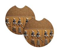 Whjshop Lot de 2 porte-gobelets pour intérieur de voiture Motif hiéroglyphes égyptiens étanches et rapides pour voitures, camions, SUV et navires