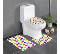 WHJSHOP Lot de 3 tapis de sol avec motifs à pois - Absorbants et antidérapants - Pour salle de bain, toilettes et cuisines