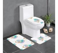 WHJSHOP Lot de 3 tapis de sol colorés imprimés conques, absorbants et antidérapants pour salles de bains, toilettes et cuisines