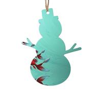 WHJSHOP Lot de 4 décorations de Noël en bois en forme de bonhomme de neige pour aquarium