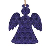 WHJSHOP Lot de 6 décorations de Noël en bois en forme d'ange, fantômes à accrocher sur les arbres de Noël